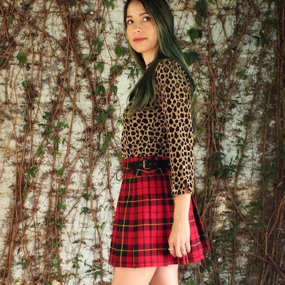 Leopard Print  Sheer Mesh Blouse with Fur Collar - Picture 3 of 4